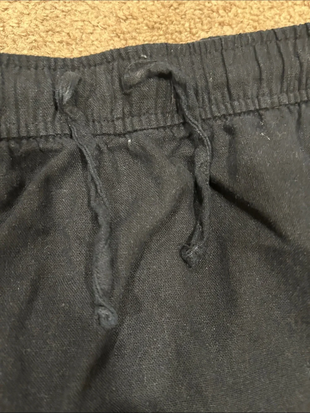 Old Navy Black Cotton Drawstring Mini Skirt